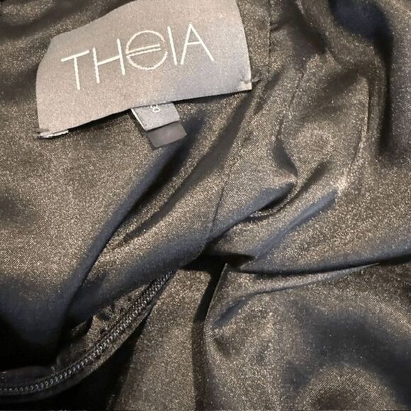 THEIA Black Velvet /Sequin Trumpet Hourglass Illusion Gown Formal Size 8 - Picture 7 of 13